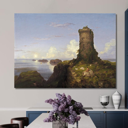 Scena Costiera Italiana Con Torre In Rovina Thomas Cole tcl17 quadro stampato su tela