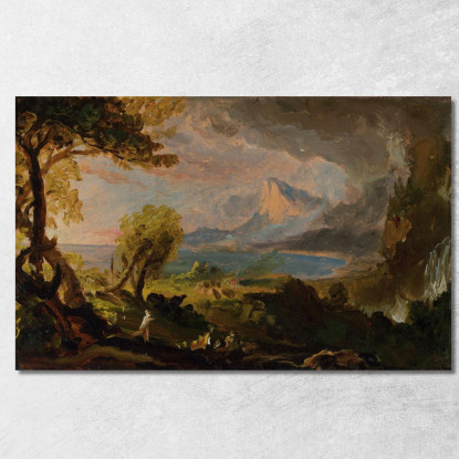 Il Corso Dell'Impero: Lo Stato Selvaggio Thomas Cole tcl33 quadro stampato su tela