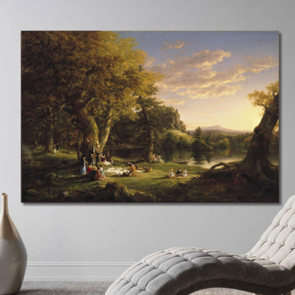 Il Picnic Thomas Cole tcl41 quadro stampato su tela