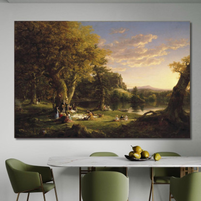 Il Picnic Thomas Cole tcl41 quadro stampato su tela