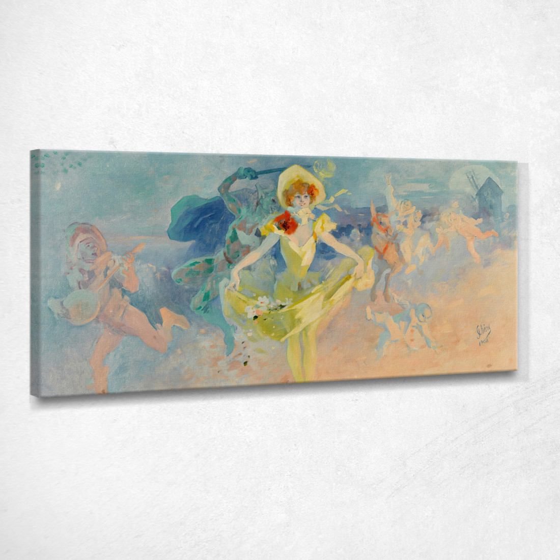 Pierrot E Colombina Jules Chéret jch93 quadro stampato su tela Pierrot E Colombina Jules Chéret jch93 quadro stampato su tela