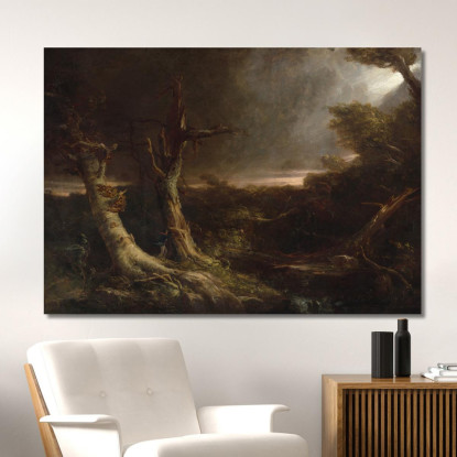 Tornado In Una Foresta Americana Thomas Cole tcl52 quadro stampato su tela