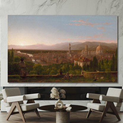 Veduta Di Firenze 2 Thomas Cole tcl54 quadro stampato su tela