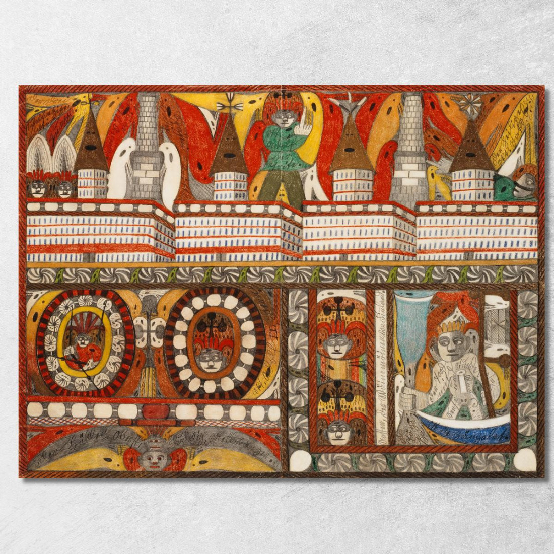 L'Orribile Incendio Gigante Della Madre - Granaio - Est - Muro - Sala Della Città Gigante Adolf Wölfli awl13 quadro stampato su L'Orribile Incendio Gigante Della Madre - Granaio - Est - Muro - Sala Della Città Gigante Adolf Wölfli awl13 quadro stampato su