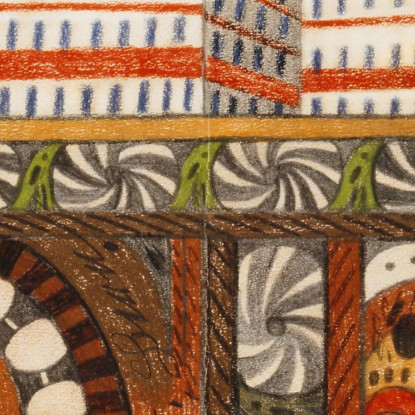 L'Orribile Incendio Gigante Della Madre - Granaio - Est - Muro - Sala Della Città Gigante Adolf Wölfli awl13 quadro stampato su