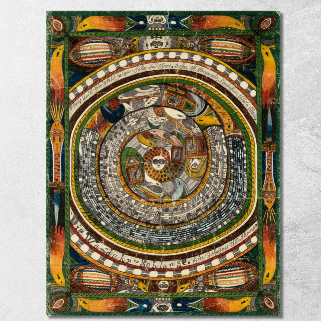 L’Orologio Da Parete - Serpente. Un'Ora Zohohrn Adolf Wölfli awl17 quadro stampato su tela L’Orologio Da Parete - Serpente. Un'Ora Zohohrn Adolf Wölfli awl17 quadro stampato su tela