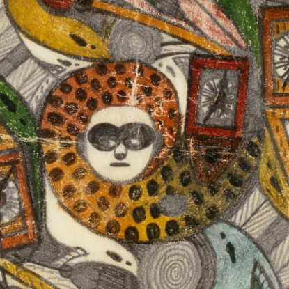 L’Orologio Da Parete - Serpente. Un'Ora Zohohrn Adolf Wölfli awl17 quadro stampato su tela