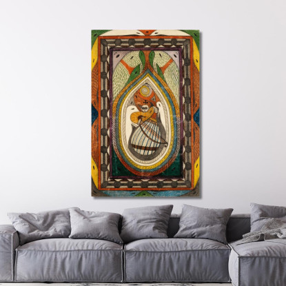 Musicante Adolf Wölfli awl26 quadro stampato su tela
