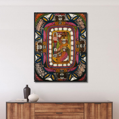 Santa Adolfina Della Valle Del Camaleonte In Cina Asia Adolf Wölfli awl39 quadro stampato su tela
