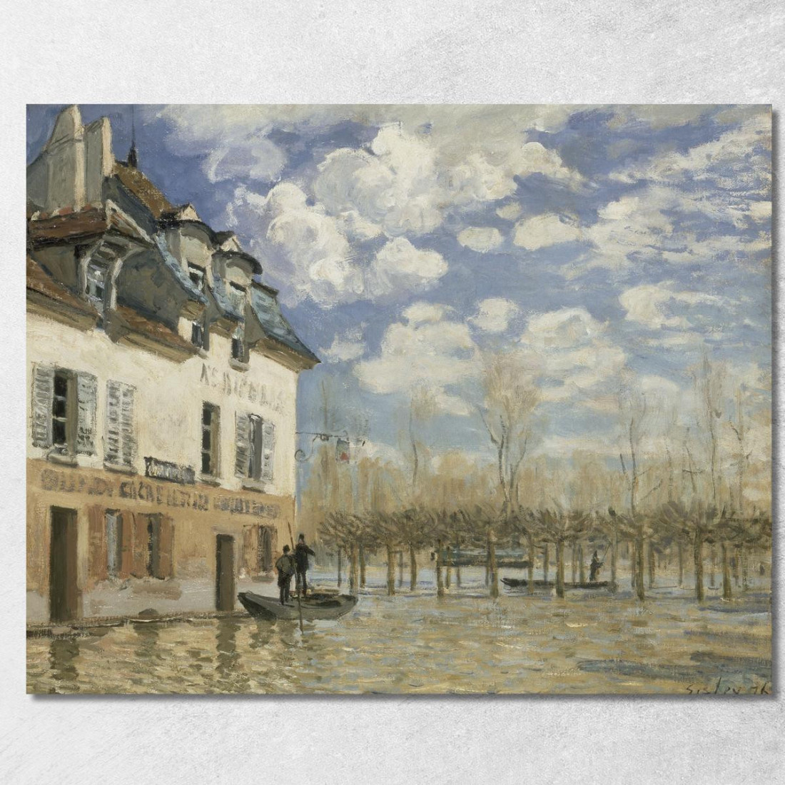 Barca Nella Piena A Port-Marly Alfred Sisley asi8 quadro stampato su tela