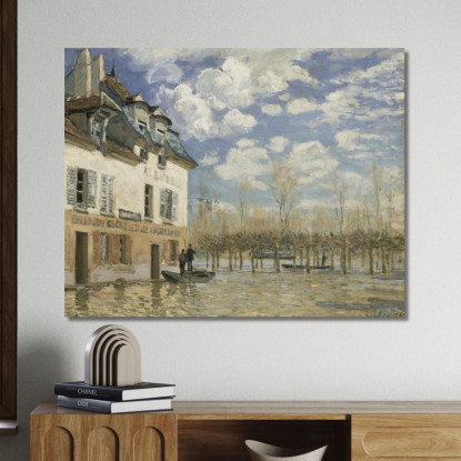 Barca Nella Piena A Port-Marly Alfred Sisley asi8 quadro stampato su tela