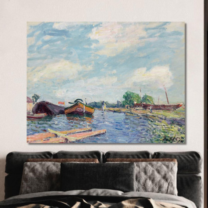 Canale Del Loing A Saint-Mammès Alfred Sisley asi12 quadro stampato su tela