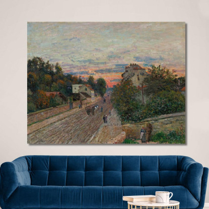 Tramonto Sulla Strada Di Versailles A Chaville Alfred Sisley asi14 quadro stampato su tela