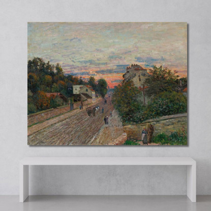 Tramonto Sulla Strada Di Versailles A Chaville Alfred Sisley asi14 quadro stampato su tela