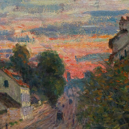 Tramonto Sulla Strada Di Versailles A Chaville Alfred Sisley asi14 quadro stampato su tela