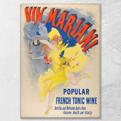 Vin Mariani Jules Chéret jch113 quadro stampato su tela