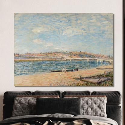 La Riva A Saint-Mammès Alfred Sisley asi23 quadro stampato su tela