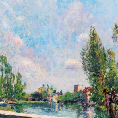 La Passerella – Sentiero Di Halage Del Canale Del Loing Alfred Sisley asi25 quadro stampato su tela