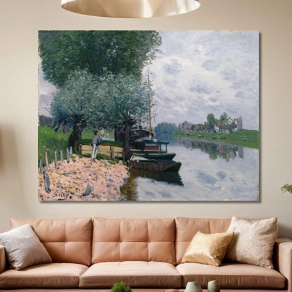 La Senna A Bougival – The Seine At Bougival Alfred Sisley asi32 quadro stampato su tela