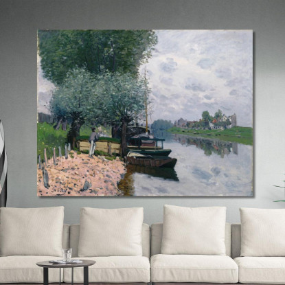 La Senna A Bougival – The Seine At Bougival Alfred Sisley asi32 quadro stampato su tela