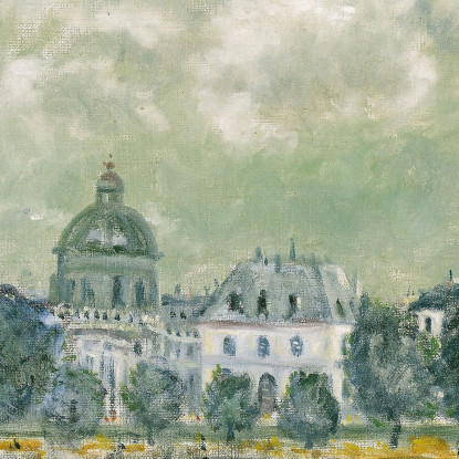 Paesaggio Lungo La Senna Con L’Institut De France E Il Pont Des Arts Alfred Sisley asi36 quadro stampato su tela