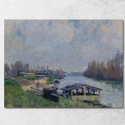 Il Lavatoio Di Billancourt Alfred Sisley asi41 quadro stampato su tela