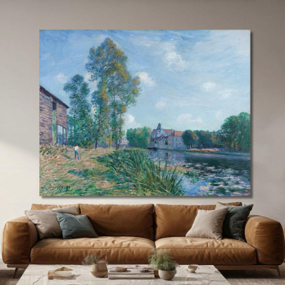 Il Loing A Moret In Estate Alfred Sisley asi42 quadro stampato su tela