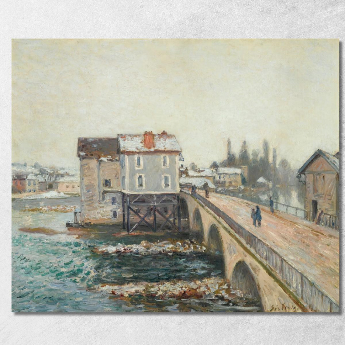 Il Ponte Di Moret E I Mulini – Effetto D’Inverno Alfred Sisley asi43 quadro stampato su tela