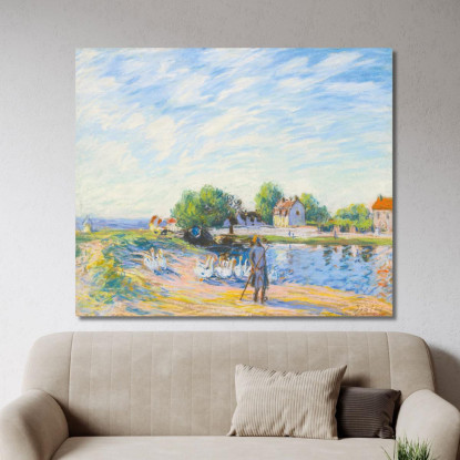 Le Oche A Saint-Mammès Alfred Sisley asi49 quadro stampato su tela