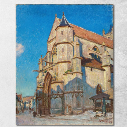 La Chiesa Di Moret La Sera Alfred Sisley asi53 quadro stampato su tela