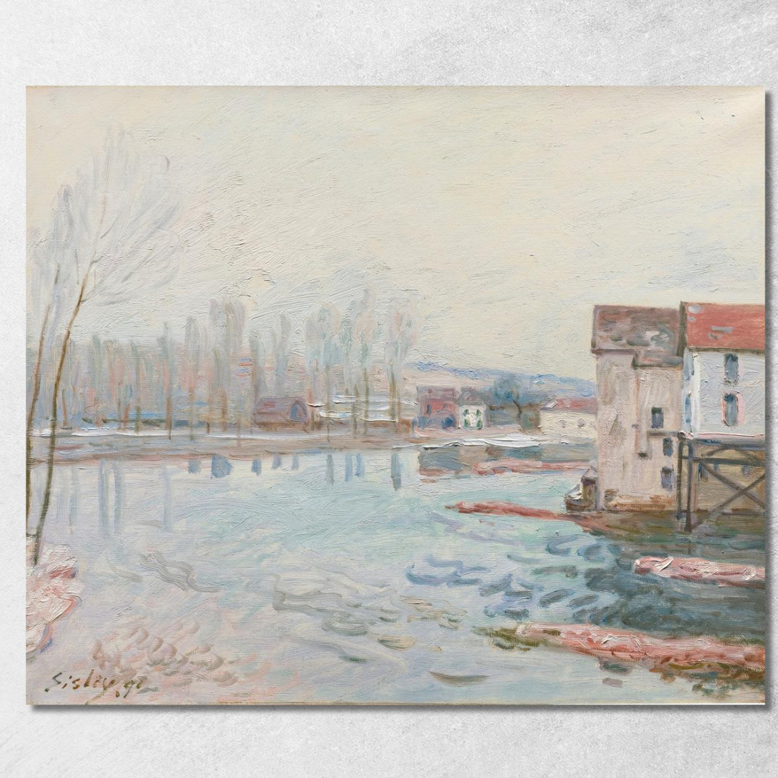 L'Inverno A Moret Alfred Sisley asi54 quadro stampato su tela