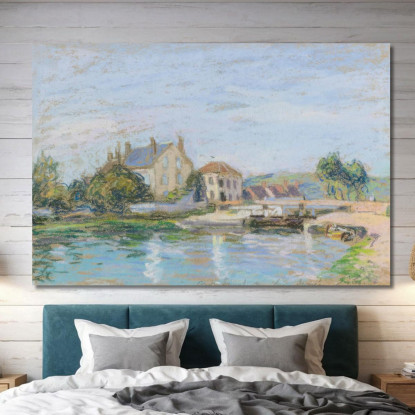 Case Sul Bordo Della Chiusa Di La Gazonne Alfred Sisley asi55 quadro stampato su tela