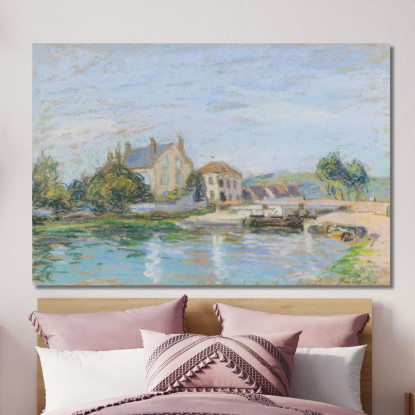 Case Sul Bordo Della Chiusa Di La Gazonne Alfred Sisley asi55 quadro stampato su tela