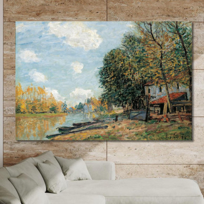 Moret - Le Rive Del Fiume Loing Alfred Sisley asi59 quadro stampato su tela