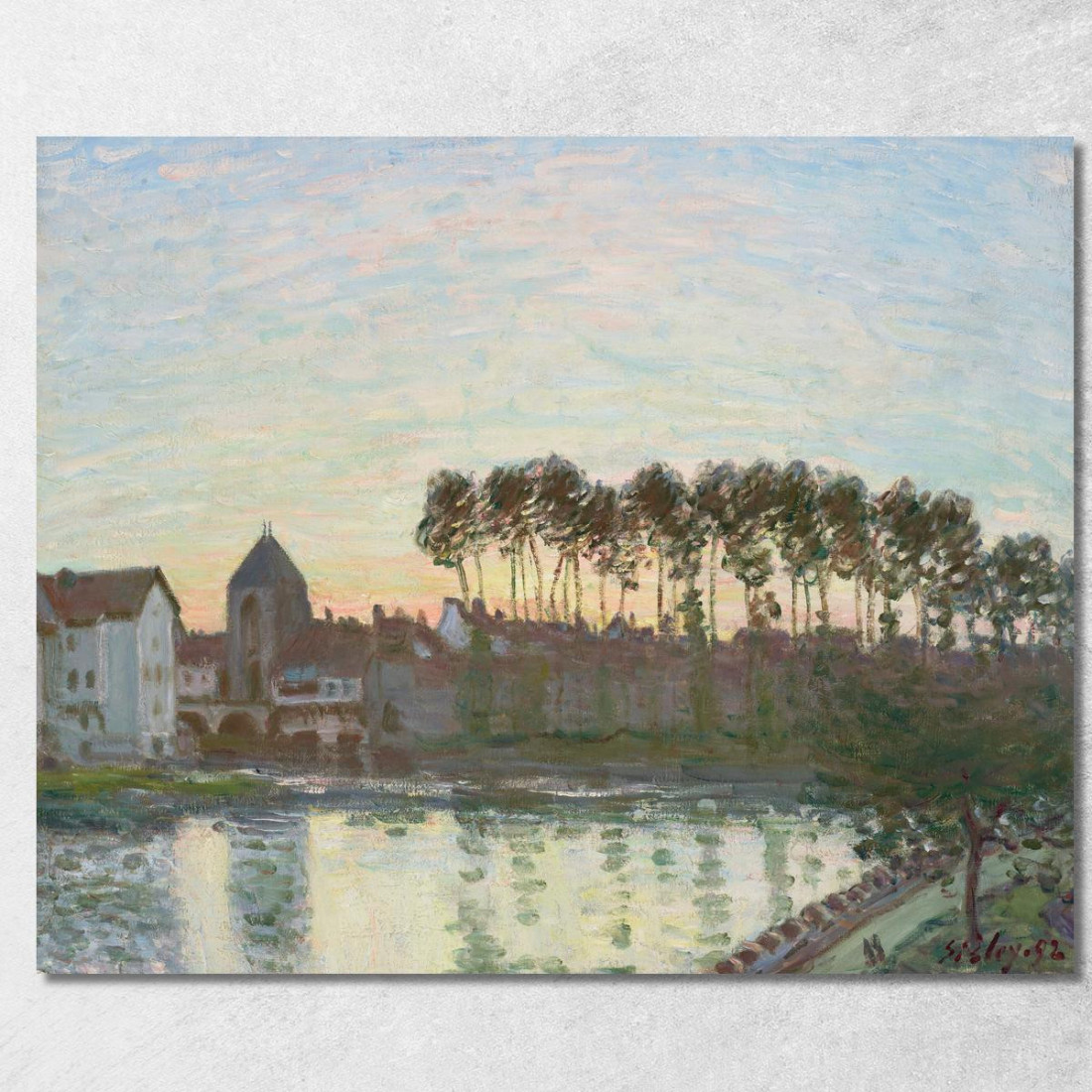 Moret-Sur-Loing Al Tramonto Alfred Sisley asi60 quadro stampato su tela