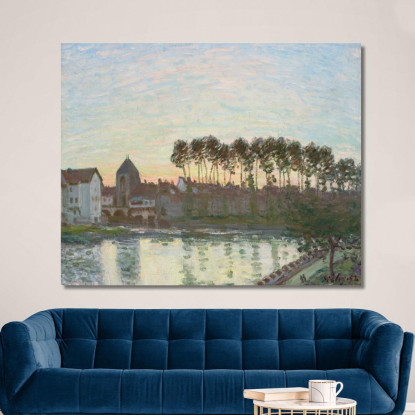 Moret-Sur-Loing Al Tramonto Alfred Sisley asi60 quadro stampato su tela