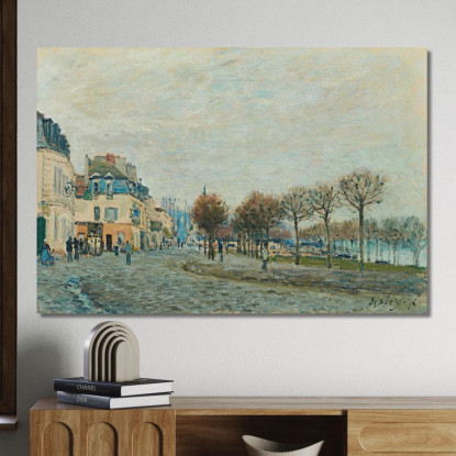 Port-Marly Prima Dell'Inondazione Alfred Sisley asi64 quadro stampato su tela