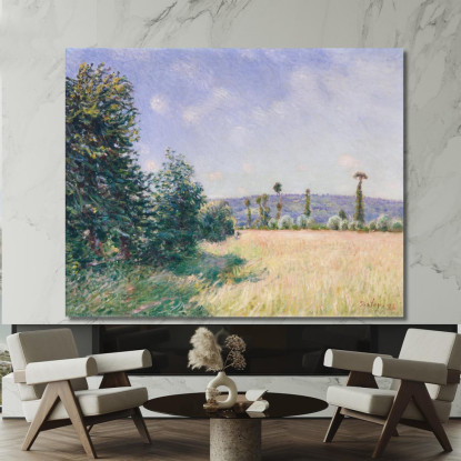 Prati Di Sahurs Al Sole Del Mattino Alfred Sisley asi68 quadro stampato su tela