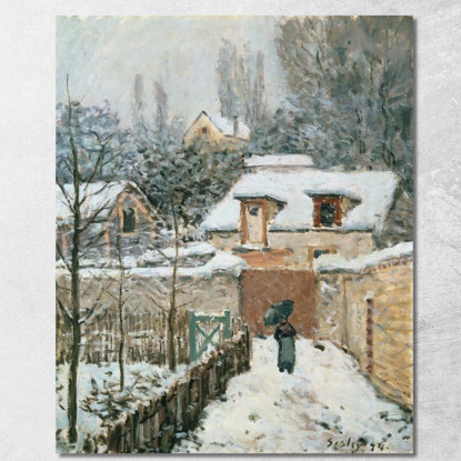 Neve A Louveciennes Alfred Sisley asi74 quadro stampato su tela