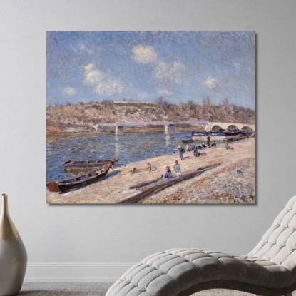 La Spiaggia Di Saint-Mammès Alfred Sisley asi78 quadro stampato su tela