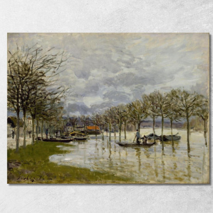 L'Inondazione Sulla Strada Per Saint-Germain Alfred Sisley asi80 quadro stampato su tela