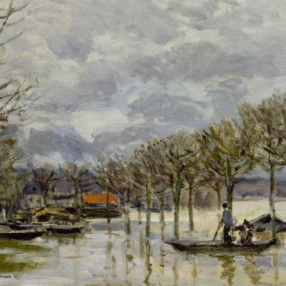 L'Inondazione Sulla Strada Per Saint-Germain Alfred Sisley asi80 quadro stampato su tela