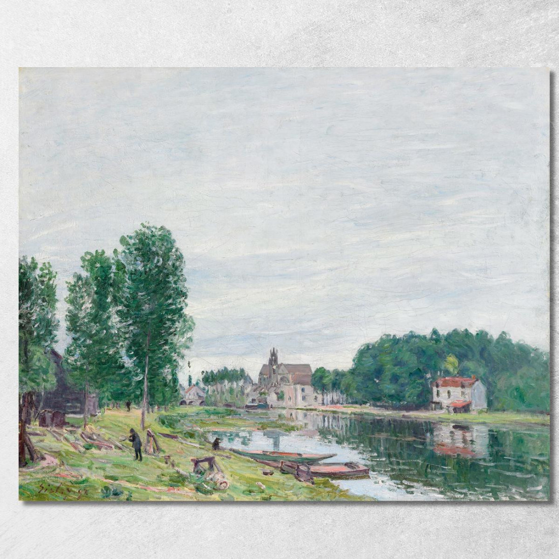 Il Cantiere Navale Matrat A Moret-Sur-Loing Tempo Piovoso Alfred Sisley asi83 quadro stampato su tela