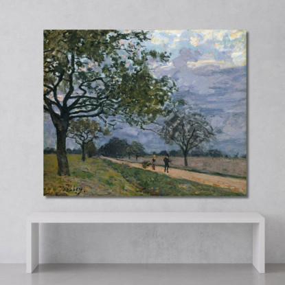 La Strada Da Versailles A Louveciennes Alfred Sisley asi85 quadro stampato su tela