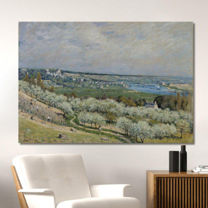 La Terrazza A Saint-Germain In Primavera Alfred Sisley asi89 quadro stampato su tela