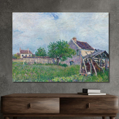 Vecchia Casetta Dal Tetto Di Paglia A Les Sablons Alfred Sisley asi91 quadro stampato su tela