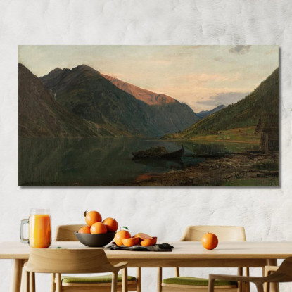 Atmosfera Serale A Fjærland Amaldus Nielsen ani16 quadro stampato su tela