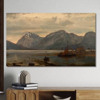 Dalle Montagne Di Englafjell Hardanger Amaldus Nielsen ani58 quadro stampato su tela