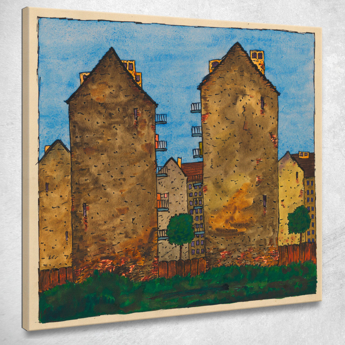 Ville Dei Lavoratori Karl Wiener kwn19 quadro stampato su tela Ville Dei Lavoratori Karl Wiener kwn19 quadro stampato su tela