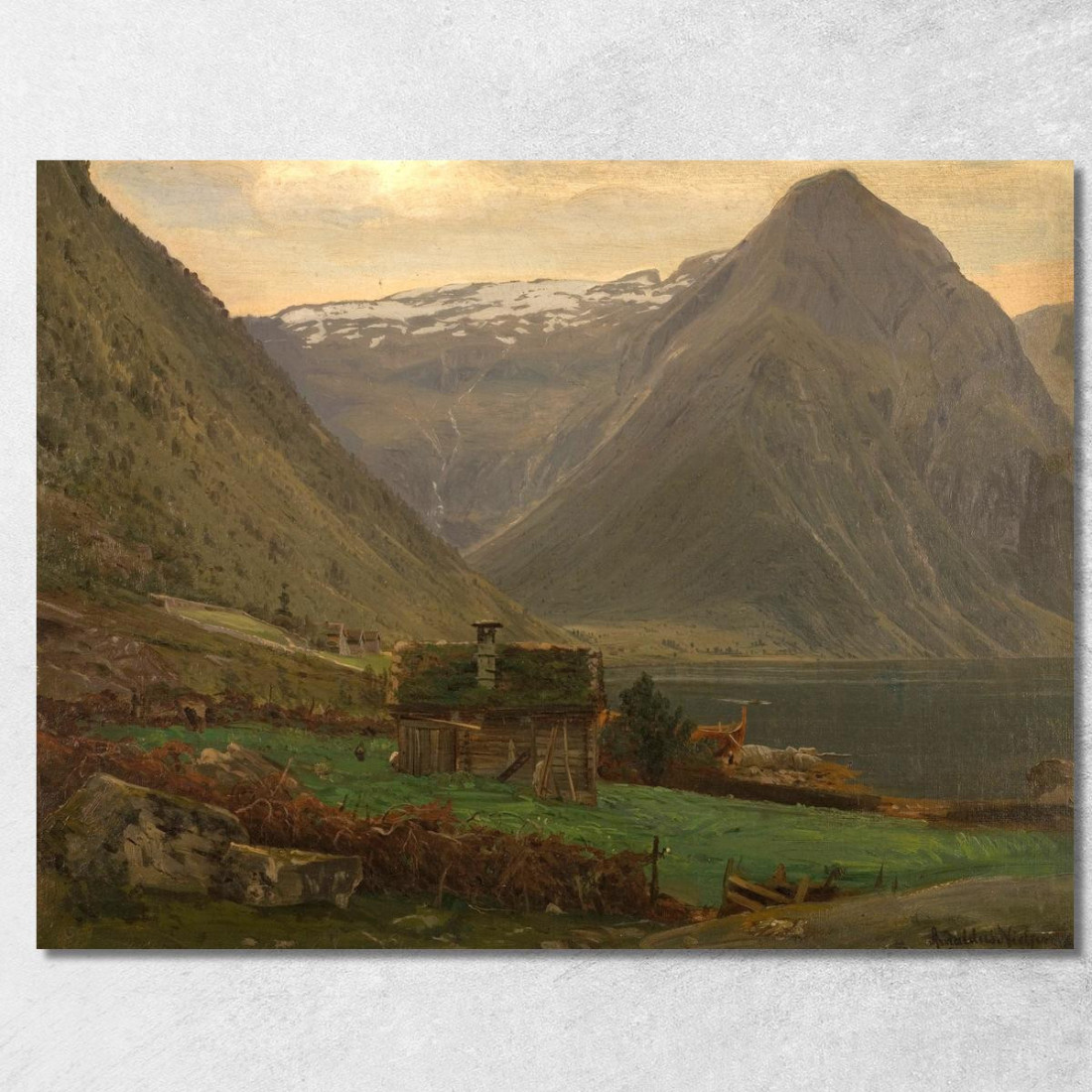 Da Æsefjord Balestrand Amaldus Nielsen ani107 quadro stampato su tela